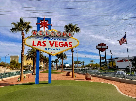 Insegna Welcome to Fabulous Las Vegas in Nevada